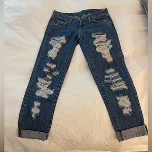 Ripped boyfriend jeans